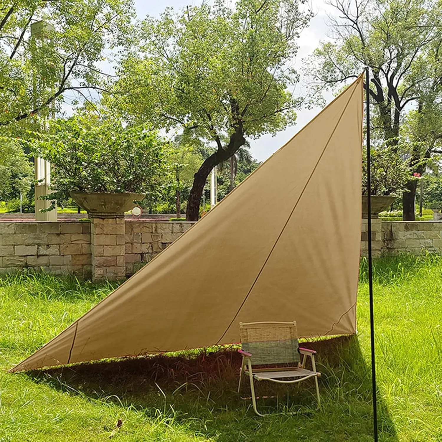 cdar Outdoor Triangle Sun Shade Sail with Windproof Ropes UV Blocking Canopy Permeable Breathable Deck Backyard Patio Shade Cover