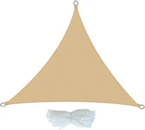 cdar Outdoor Triangle Sun Shade Sail with Windproof Ropes UV Blocking Canopy Permeable Breathable Deck Backyard Patio Shade Cover