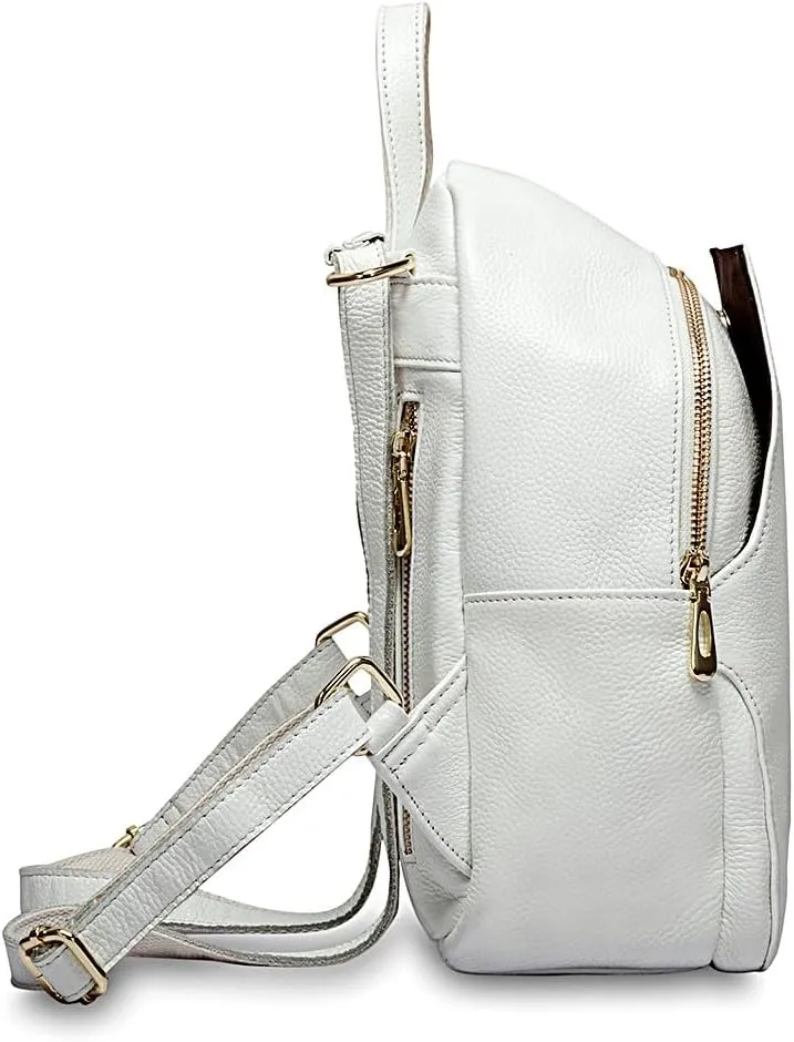 Charm Women Backpack 100% Genuine Leather Anti-theft Button Elegant Female Travel Bags ZCN0326