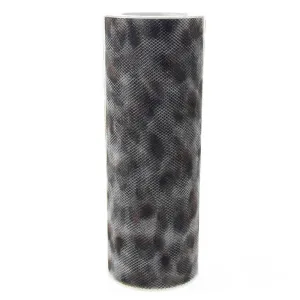 Cheetah Print Tulle Spool, 6-Inch, 10 Yards, White