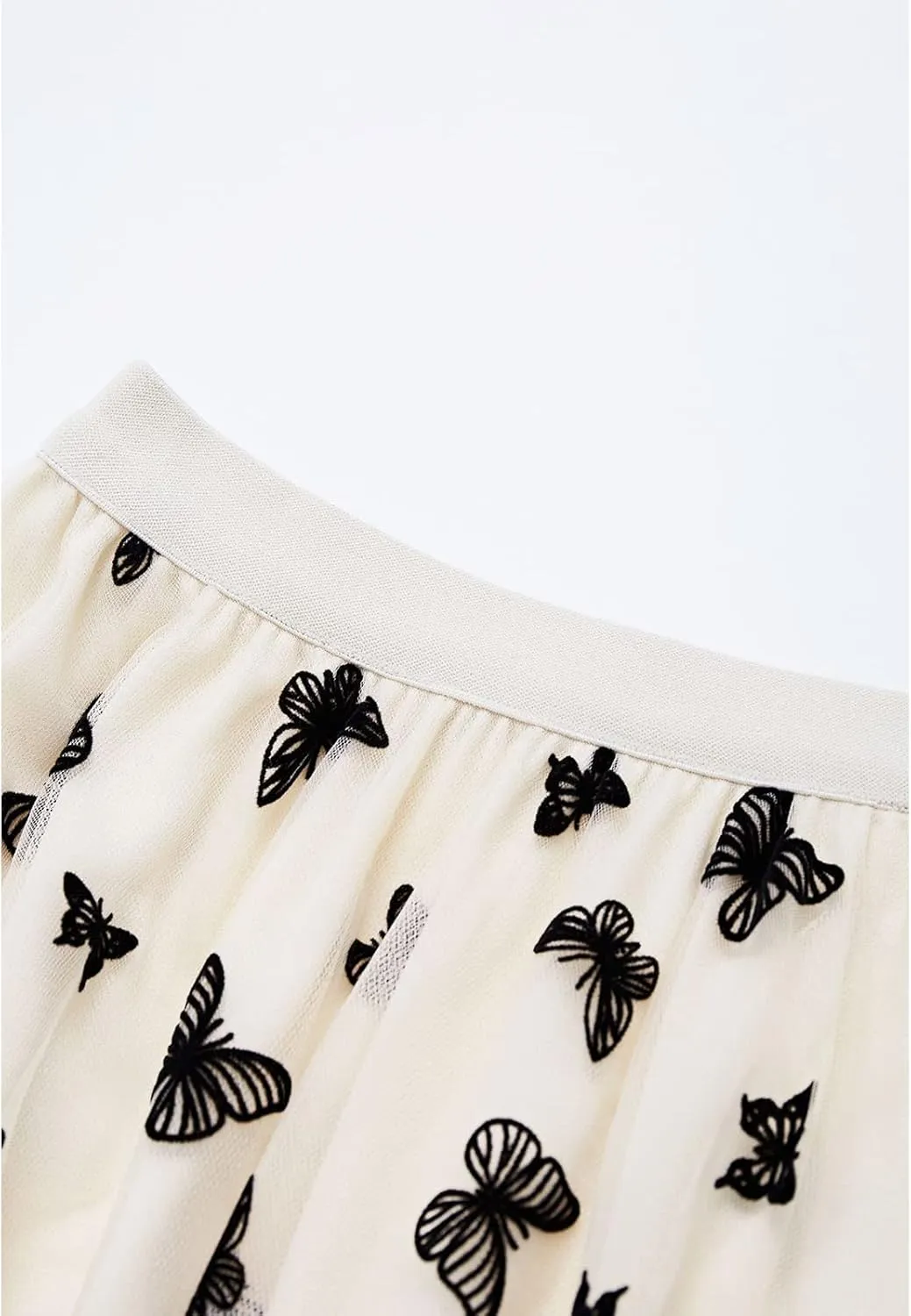 CHICWISH Women's Velvet Flower Blossom Mesh Tulle Skirt