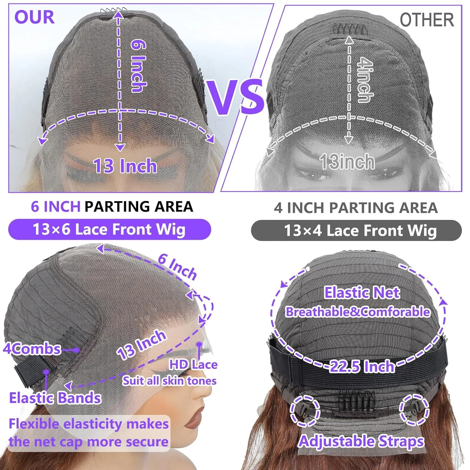 Chocolate Brown Lace Front Wig 13x6 HD Body Wave Lace Front Wigs Human Hair Pre Plucked Colored Frontal Glueless Brown Human Hair Wig for Women with Baby Hair 180 Density 28 Inch