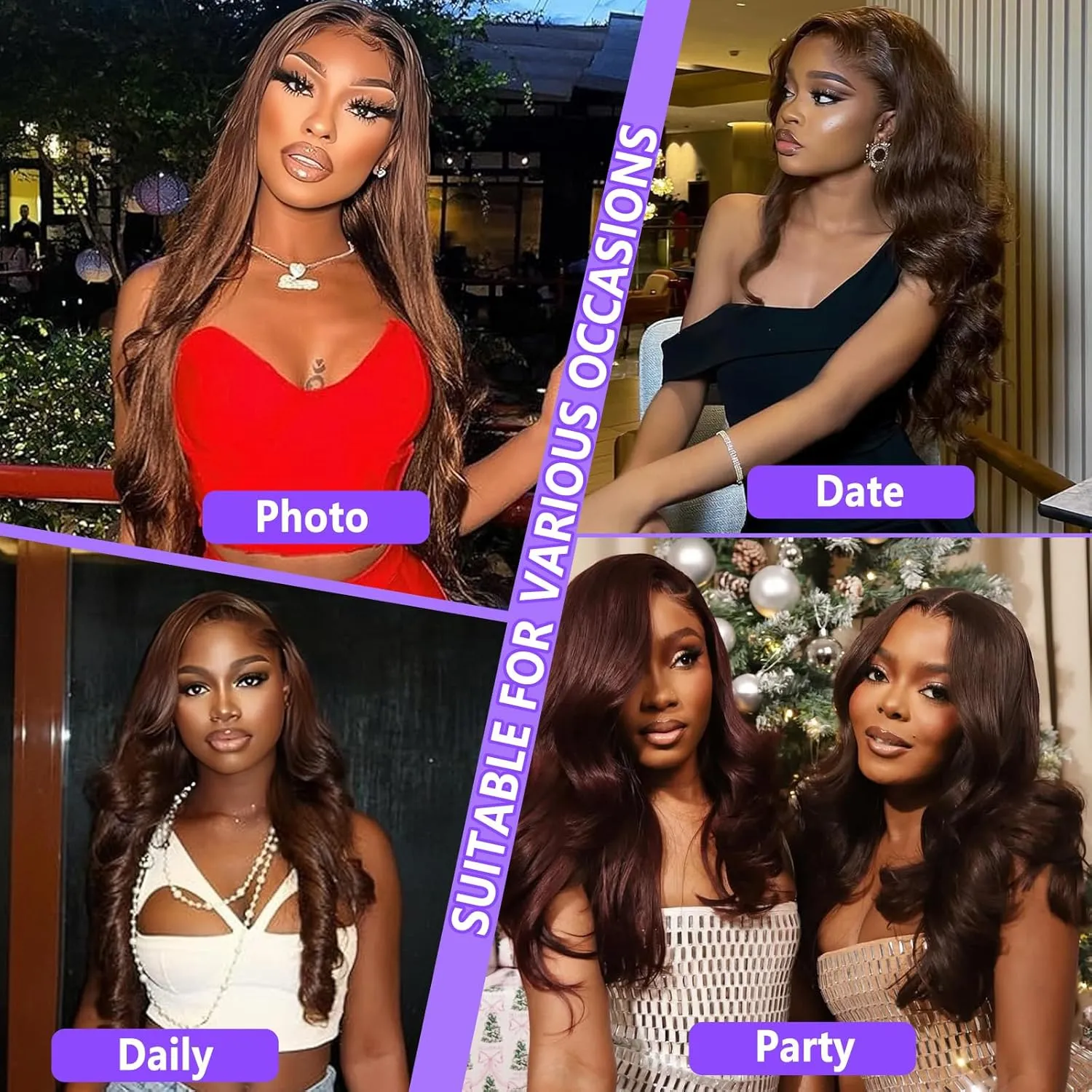 Chocolate Brown Lace Front Wig 13x6 HD Body Wave Lace Front Wigs Human Hair Pre Plucked Colored Frontal Glueless Brown Human Hair Wig for Women with Baby Hair 180 Density 28 Inch