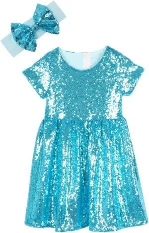Cilucu Flower Girl Dress Baby Toddlers Sequin Dress Kids Party Dress Bridesmaid Wedding Gown