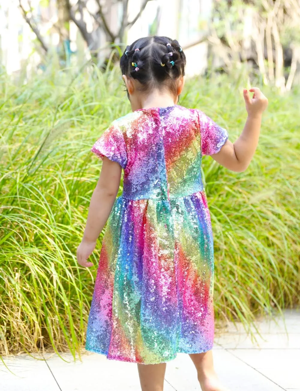 Cilucu Flower Girl Dress Baby Toddlers Sequin Dress Kids Party Dress Bridesmaid Wedding Gown