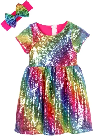 Cilucu Flower Girl Dress Baby Toddlers Sequin Dress Kids Party Dress Bridesmaid Wedding Gown