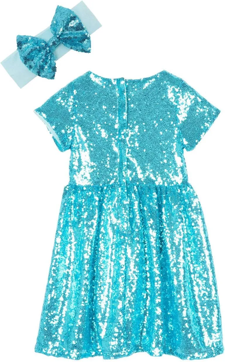 Cilucu Flower Girl Dress Baby Toddlers Sequin Dress Kids Party Dress Bridesmaid Wedding Gown