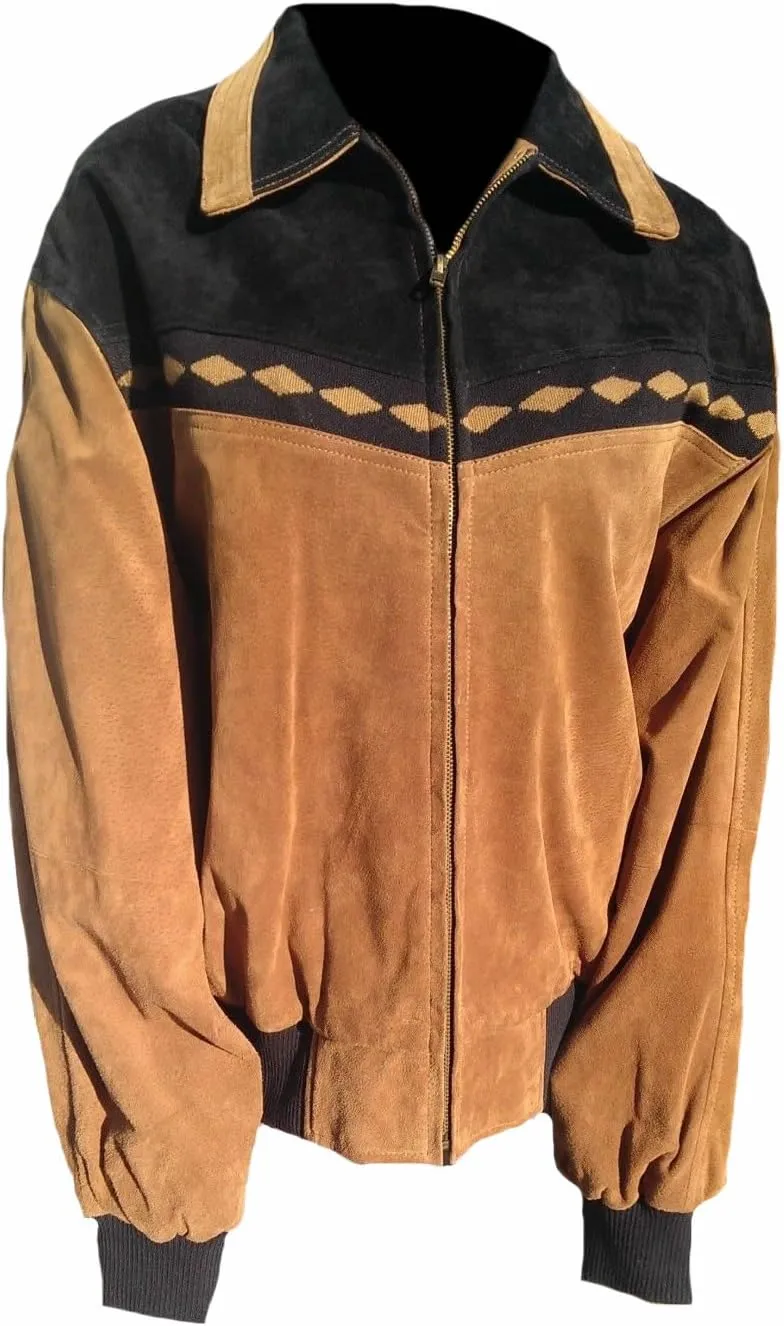 Classyak Men's Fashion Suede Leather Bomber Style Jacket