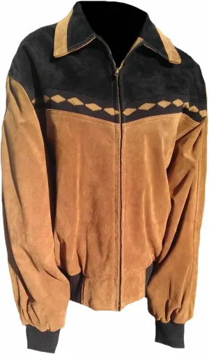 Classyak Men's Fashion Suede Leather Bomber Style Jacket