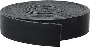CleverDelights Black 1" Leather Strap - 15 Feet - 25mm Genuine Leather Strip