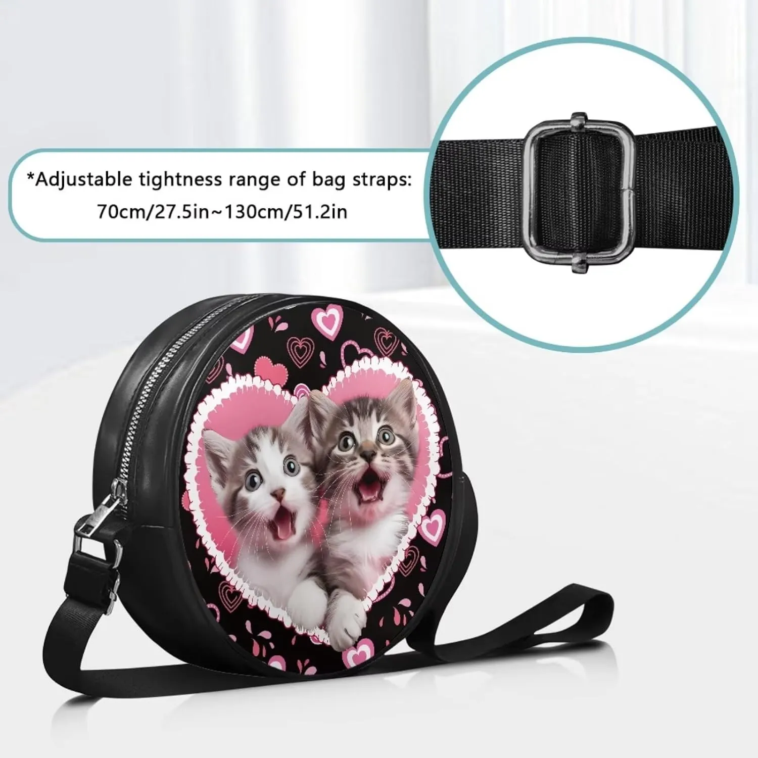Coldinair Dog Paw Shoulder Bag for Women Leather Crossbody Shoulder Handbags Circle Crossbody Purse Small Tote Satchel