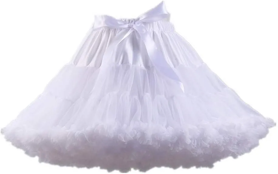 Colyanda Womens 3-Layered Pleated Tulle Petticoat Tutu Puffy Party Cosplay Skirt