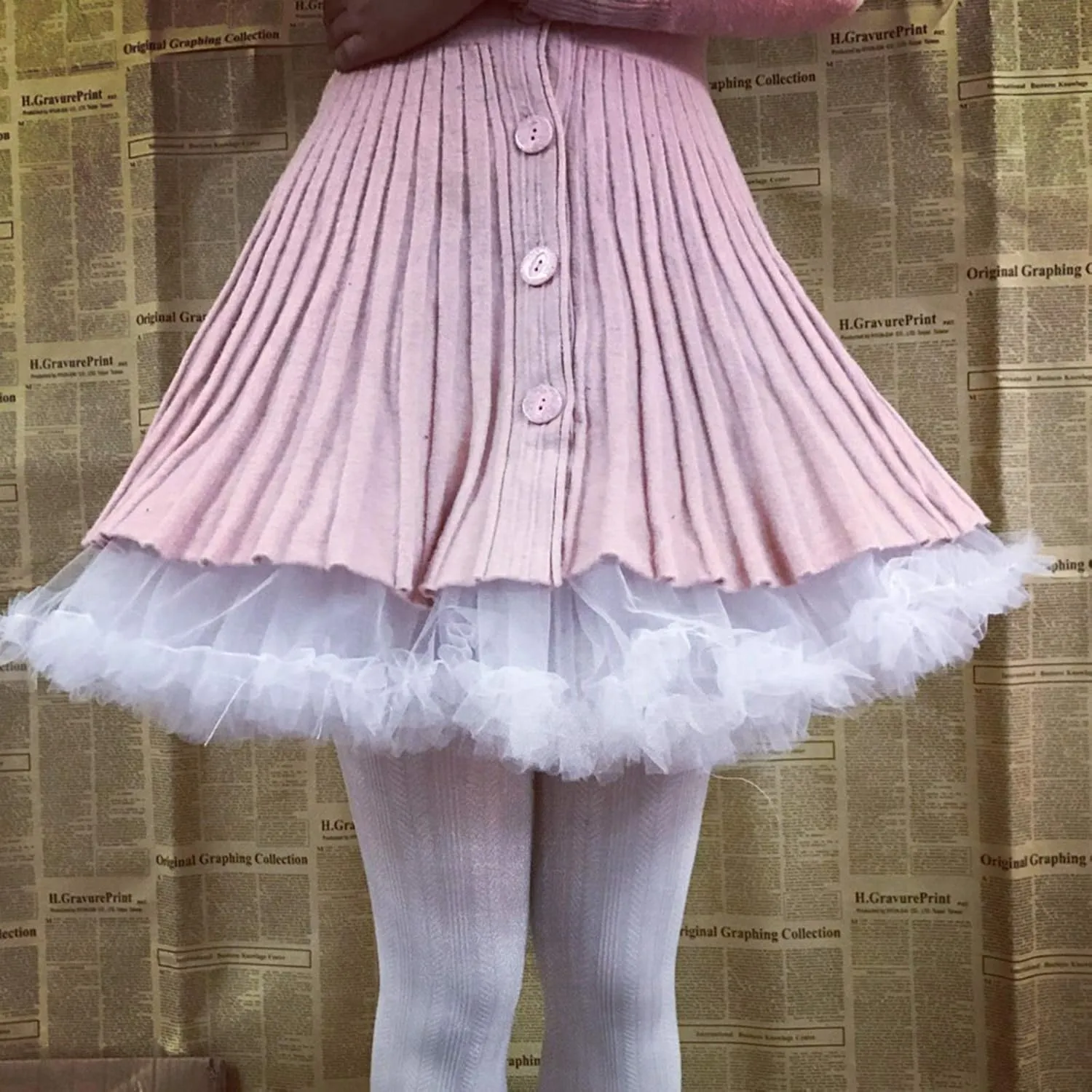 Colyanda Womens 3-Layered Pleated Tulle Petticoat Tutu Puffy Party Cosplay Skirt