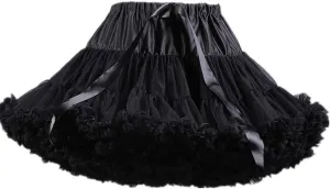 Colyanda Womens 3-Layered Pleated Tulle Petticoat Tutu Puffy Party Cosplay Skirt