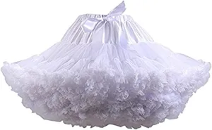 Colyanda Womens 3-Layered Pleated Tulle Petticoat Tutu Puffy Party Cosplay Skirt