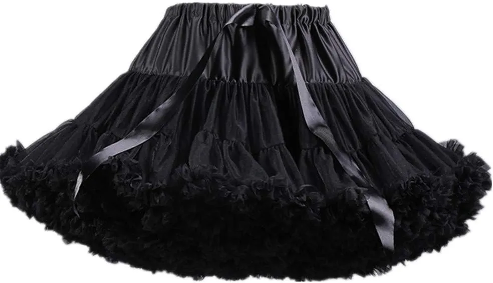 Colyanda Womens 3-Layered Pleated Tulle Petticoat Tutu Puffy Party Cosplay Skirt