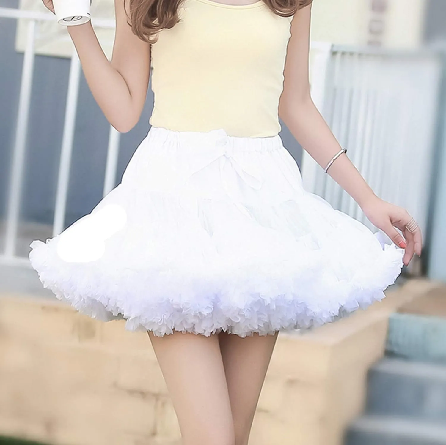 Colyanda Womens 3-Layered Pleated Tulle Petticoat Tutu Puffy Party Cosplay Skirt