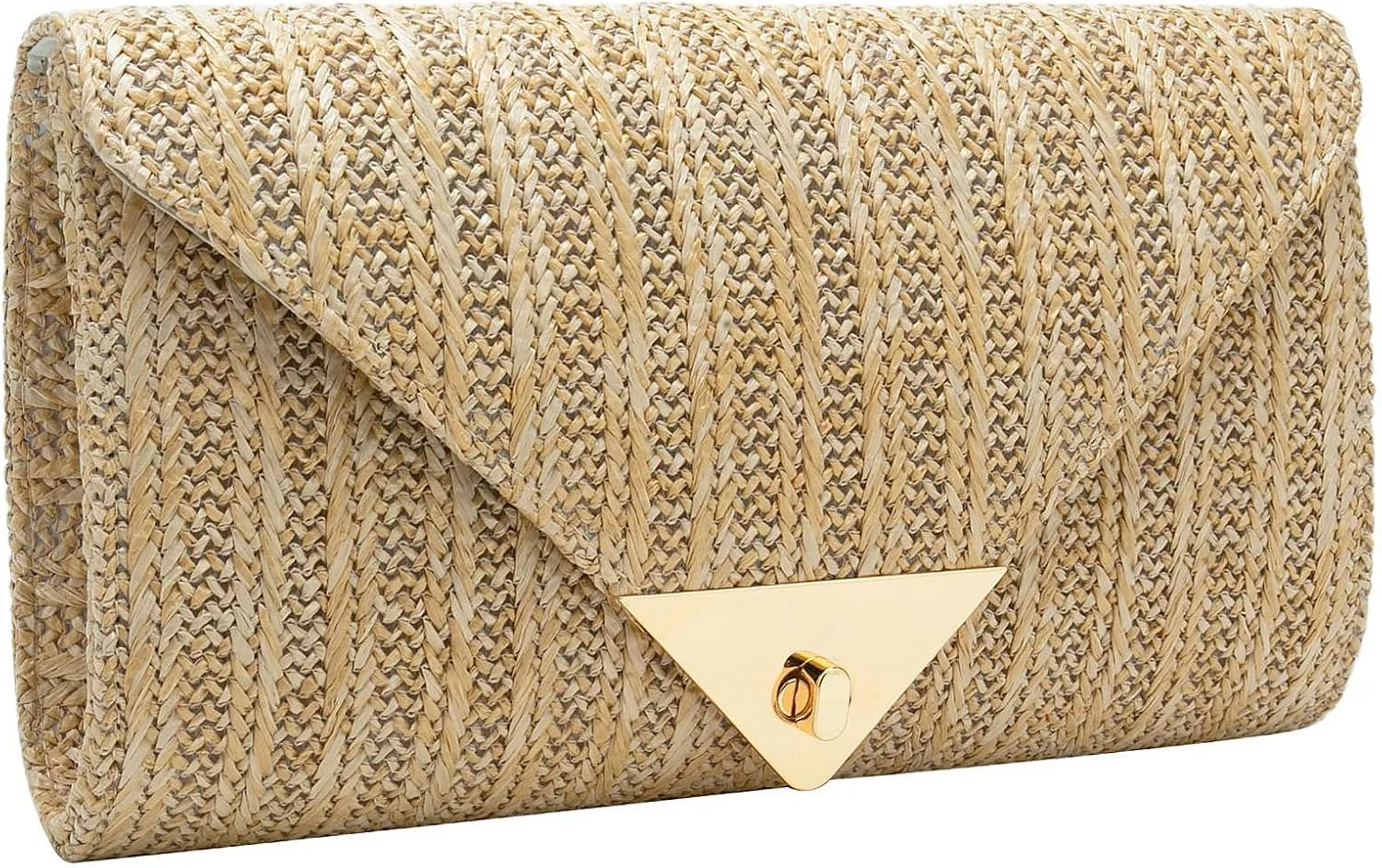 Comeon Straw Clutch Purses for Women Envelope Evening Handbag Party Wedding Purse Hand-Woved Holiday Beach Bags with Chain