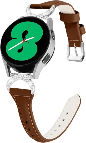 Compatible With Galaxy Watch 3 41mm Leather WatchBands,Adjustable Wrist Strap with Metal Buckle for Galaxy Watch 42mm/Active/Active2/Gear S2 SmartWatch