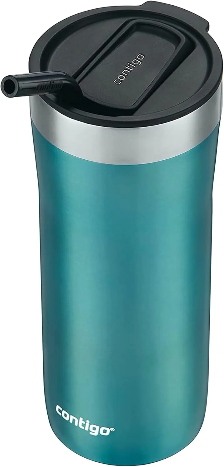 Contigo Streeterville Stainless Steel Tumbler with Straw, Bubble Tea, 24oz.