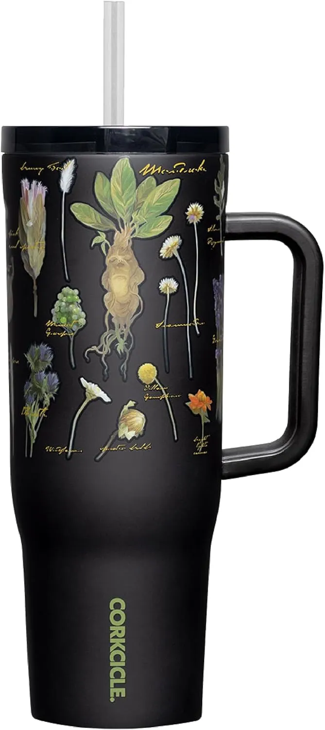 Corkcicle x Warner Brothers Harry Potter Herbology Cruiser - Insulated Tumbler with Handle & Straw, 40 oz – Reusable Water Bottle - Cold for 20 Hours, Hot for 9 Hours – Cupholder Friendly, Spill Proof