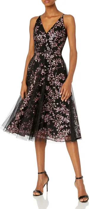 Courtney Sparkling Floral Tulle Dress