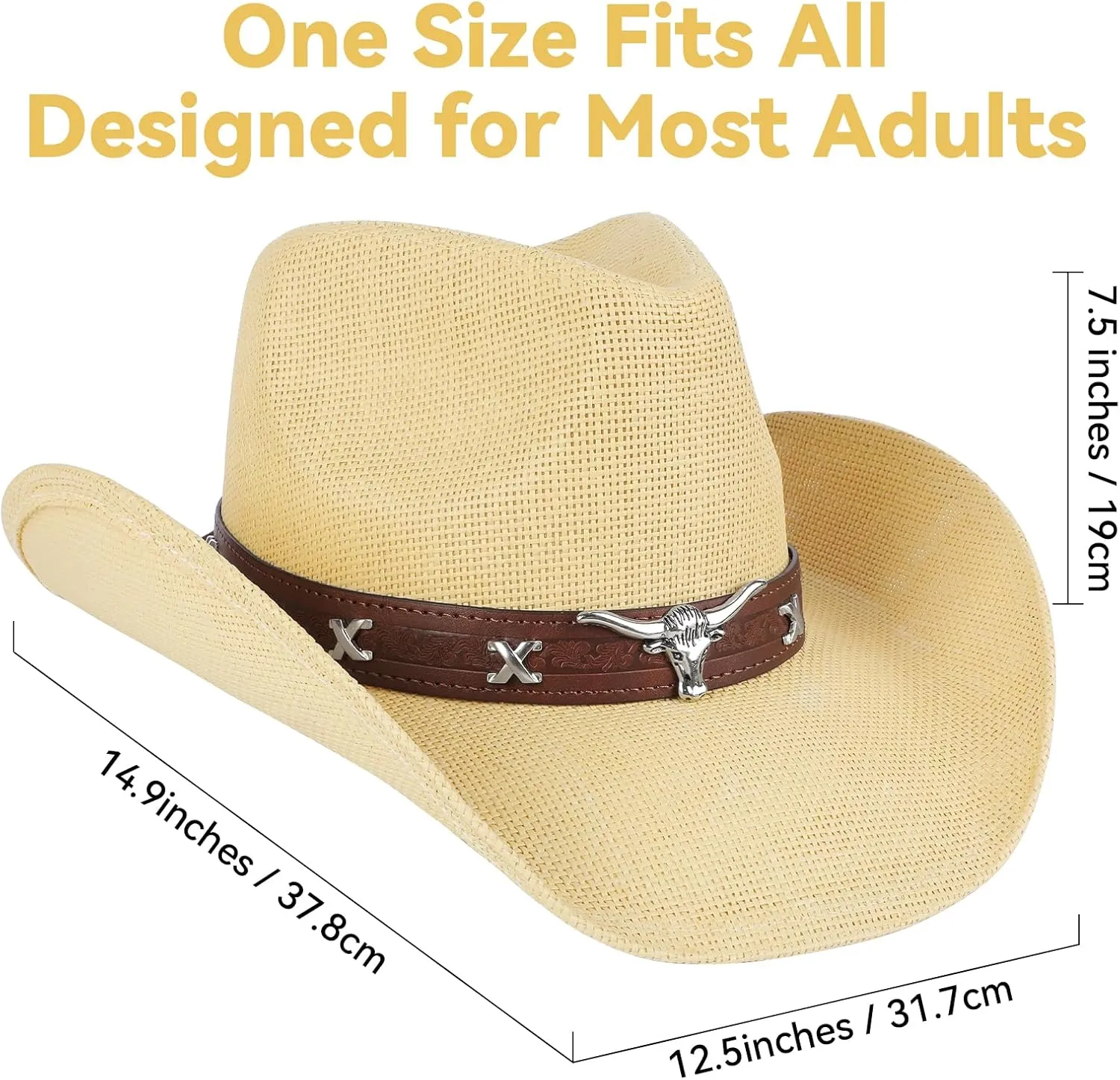 Cowboy Hat,Cowgirl Hat,Western Cowboy Hats for Women/Mens/Straw Wide with Shapeable Brim Cowboy Hat for Womens