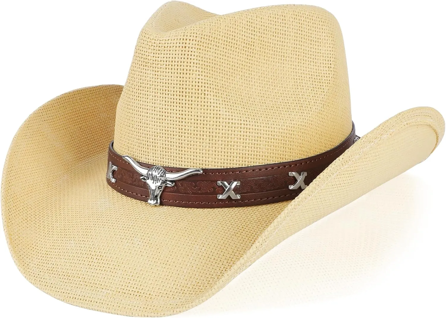 Cowboy Hat,Cowgirl Hat,Western Cowboy Hats for Women/Mens/Straw Wide with Shapeable Brim Cowboy Hat for Womens