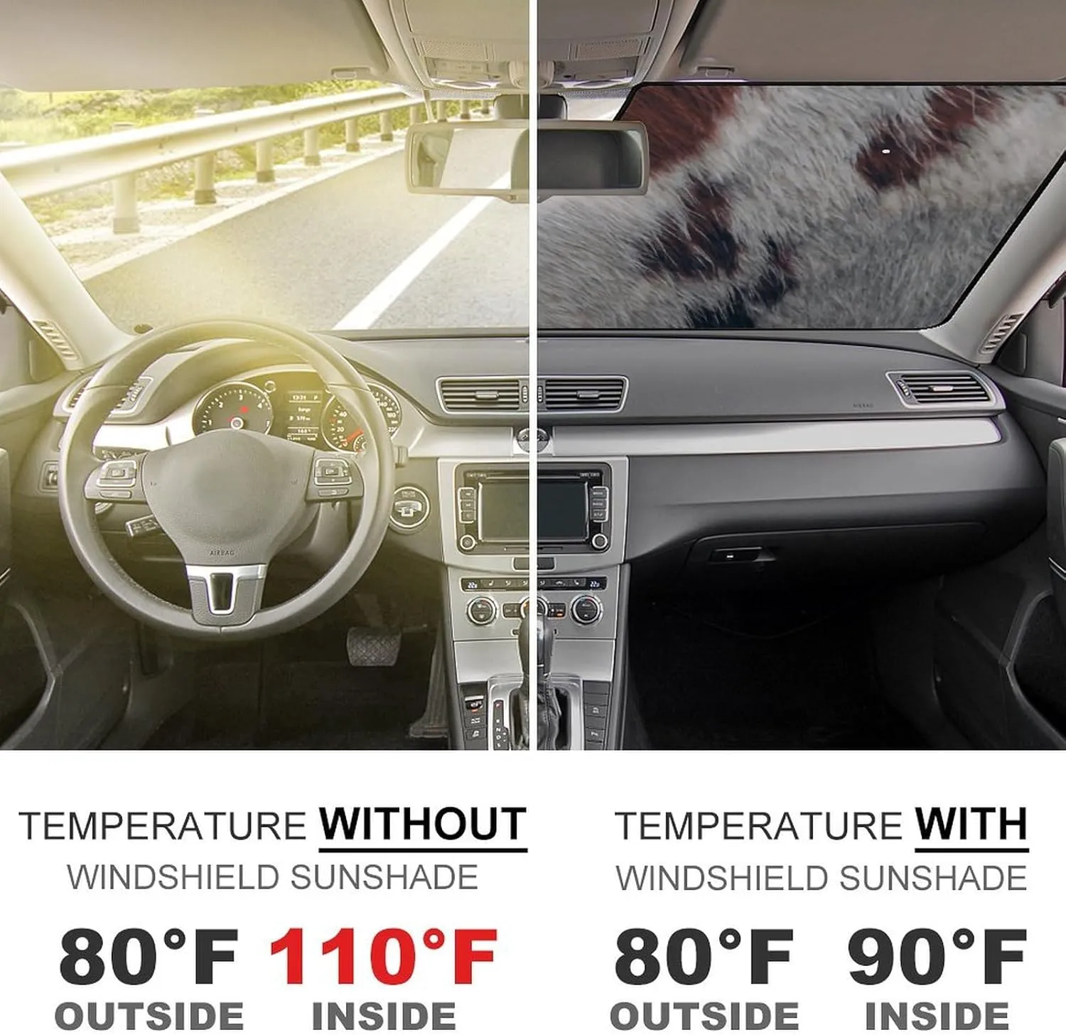 Cowhide Oxford Cloth Advanced Car Front Windshield Sunshade Glass Sunshade Cover 51"x28"