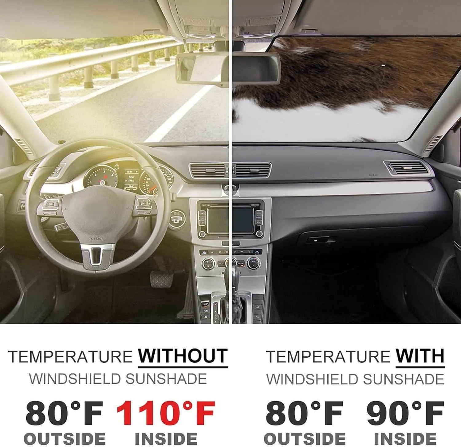 Cowhide Pattern Oxford Cloth Advanced Car Front Windshield Sunshade Glass Sunshade Cover 55"x30"