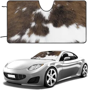 Cowhide Pattern Oxford Cloth Advanced Car Front Windshield Sunshade Glass Sunshade Cover 55"x30"