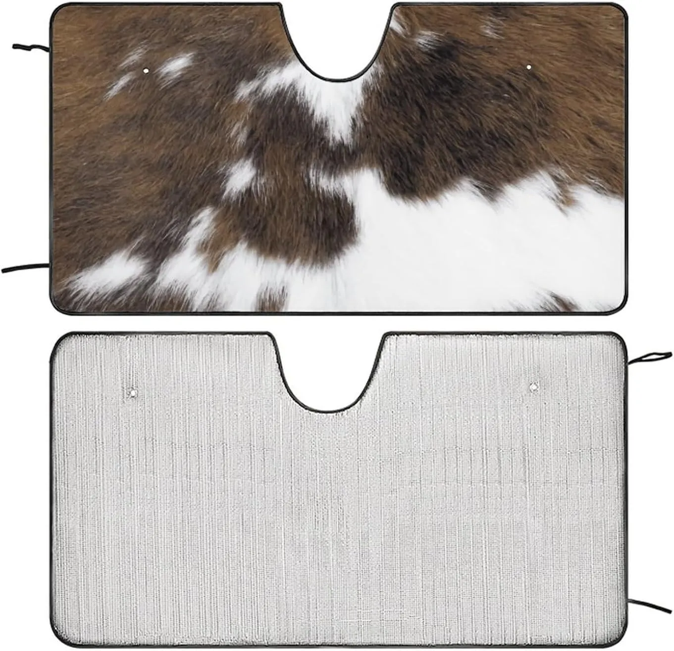 Cowhide Pattern Oxford Cloth Advanced Car Front Windshield Sunshade Glass Sunshade Cover 55"x30"