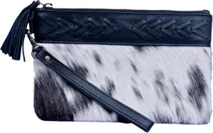 Cowhide Wristlet Clutch Purse for Women Cowhide fur double sided Wallet Purse for Western Cowgirl Designer wristlet pouch purse