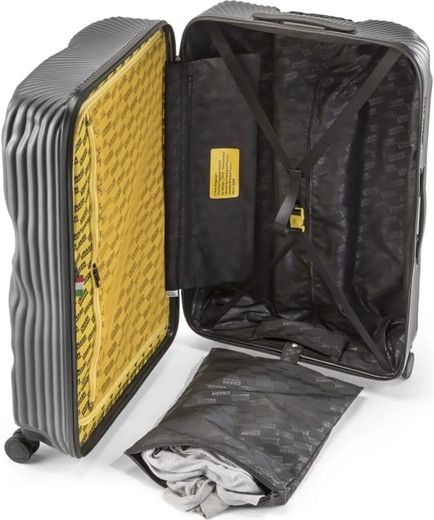 CRASH BAGGAGE | Stripe | Trolley Suitcase | Large | Smoke Grey