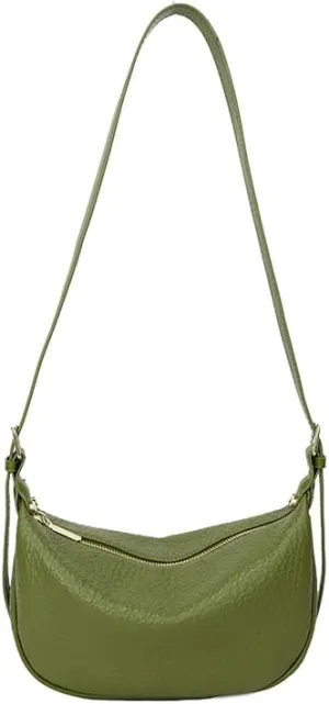 Crescent Crossbody Bag for Womens Genuine Leather Bag Designer Hobo Shoulder Togo Leather Adjustable Strap Half Moon Bag