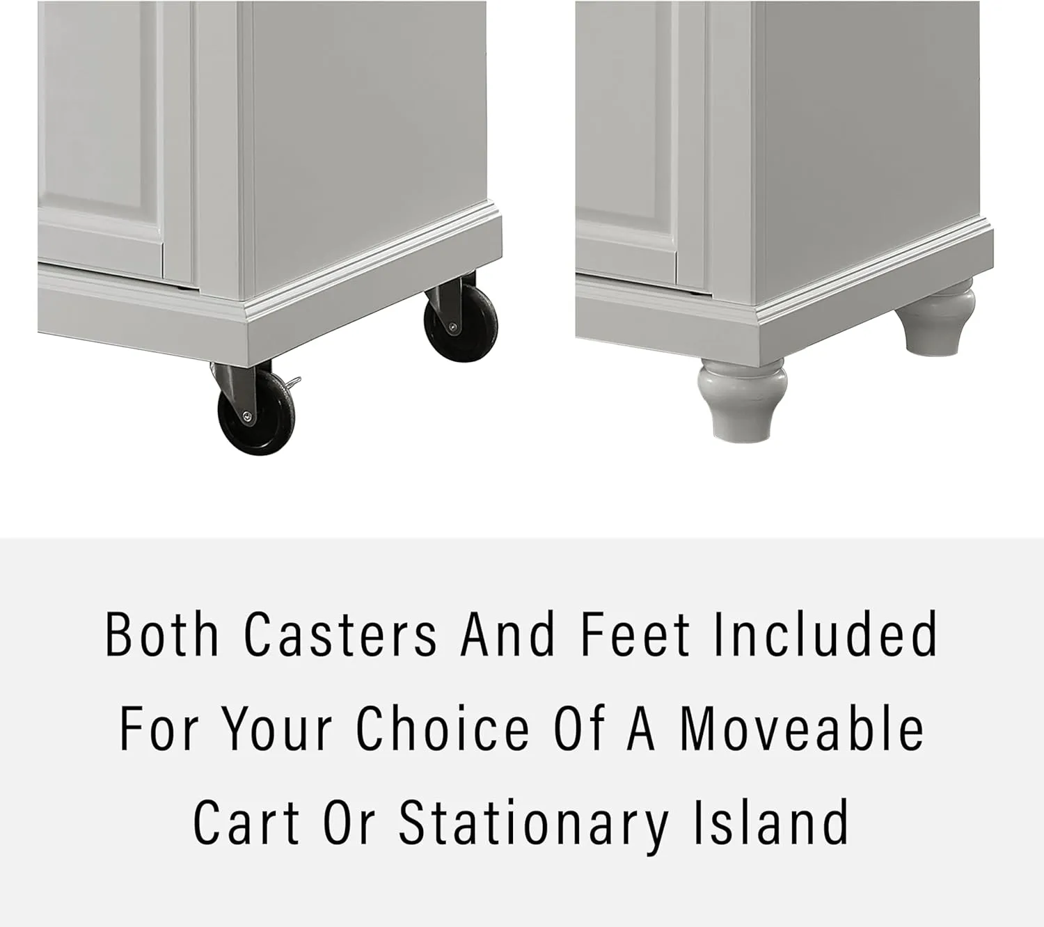 Crosley Furniture Cambridge Granite Top Rolling Kitchen Island Storage Cart, Microwave Stand, Spice Rack, White