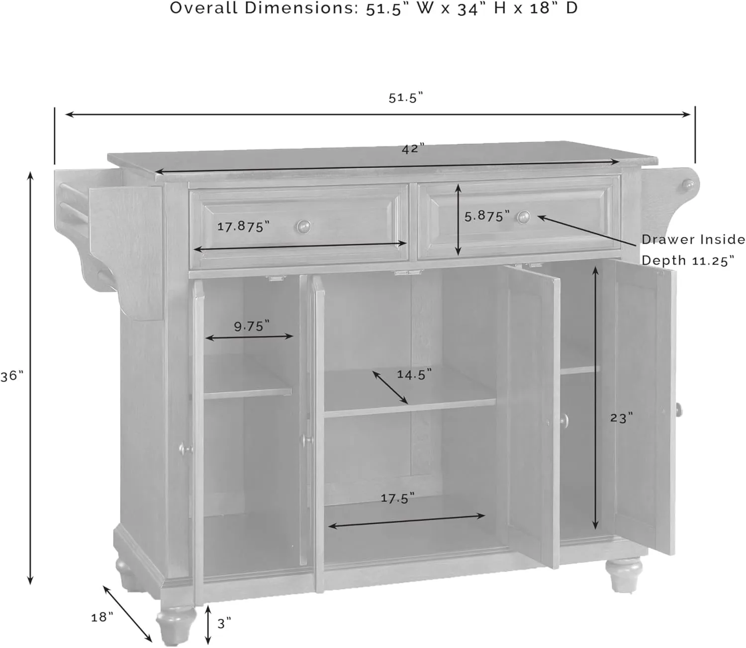 Crosley Furniture Cambridge Stone Top Rolling Kitchen Island Storage Cart, Microwave Stand, Spice Rack, Cherry
