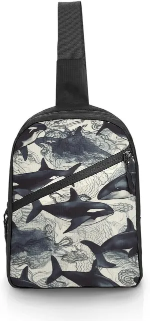 Crossbody Bag for Women Men Chest Bag Killer Whale Sling Bag Crossbody Shoulder Bag Sling Backpack