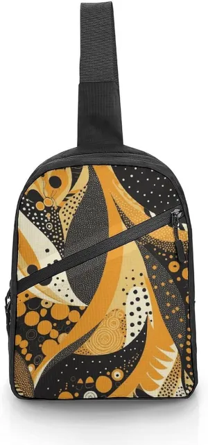 Crossbody Bag for Women Men Chest Bag Yellow Pattern Sling Bag Crossbody Shoulder Bag Sling Backpack