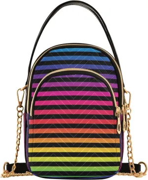 Crossbody Bags Crossbody Purse Chest Bag Rainbow Color Stripes for Women Trendy