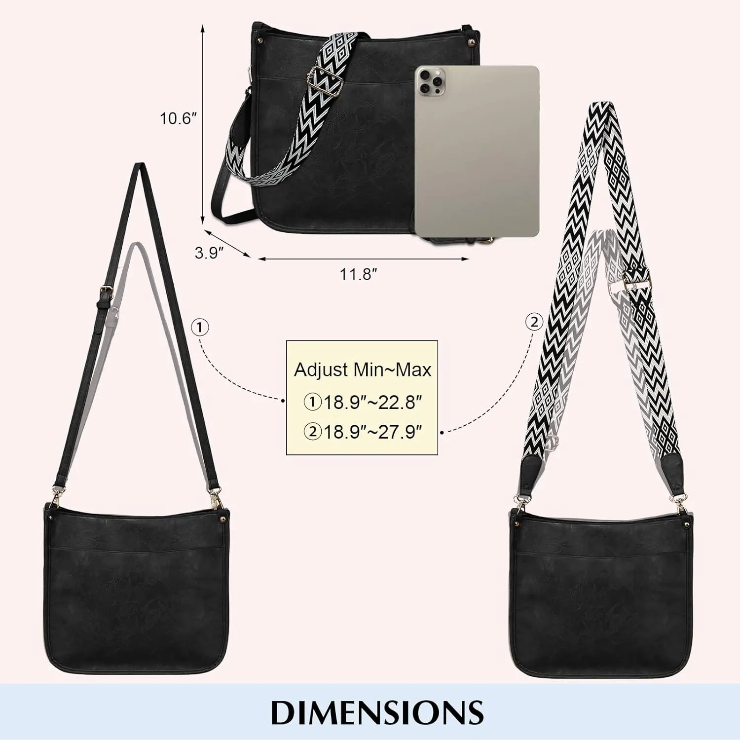 Crossbody Bags for Women Handbags Shoulder Bag with Adjustable Strap Women's Crossbody Purses Vegen Leather Hobo Bags