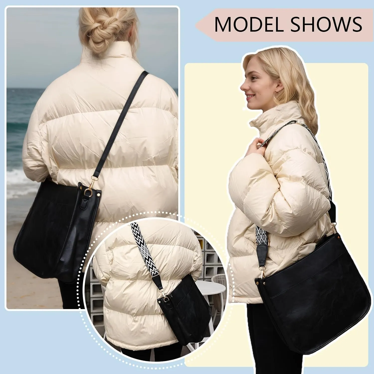 Crossbody Bags for Women Handbags Shoulder Bag with Adjustable Strap Women's Crossbody Purses Vegen Leather Hobo Bags