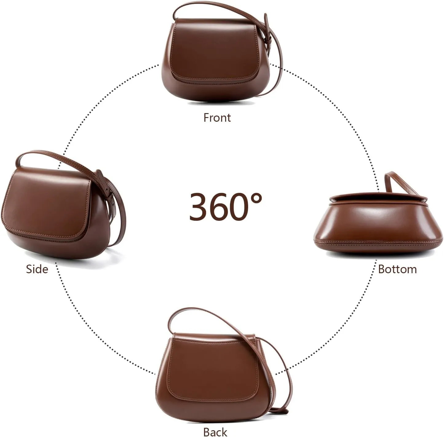 Crossbody Bags for Women Trendy Shoulder Purse Genuine Leather Bag with Adjustable Strap