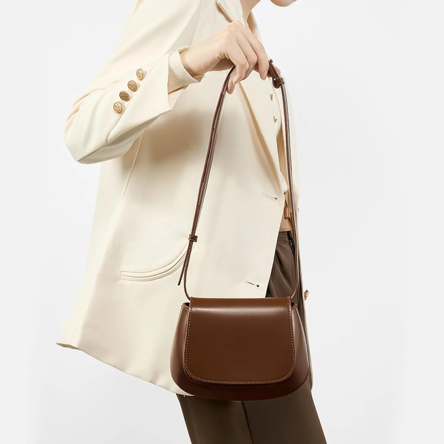 Crossbody Bags for Women Trendy Shoulder Purse Genuine Leather Bag with Adjustable Strap