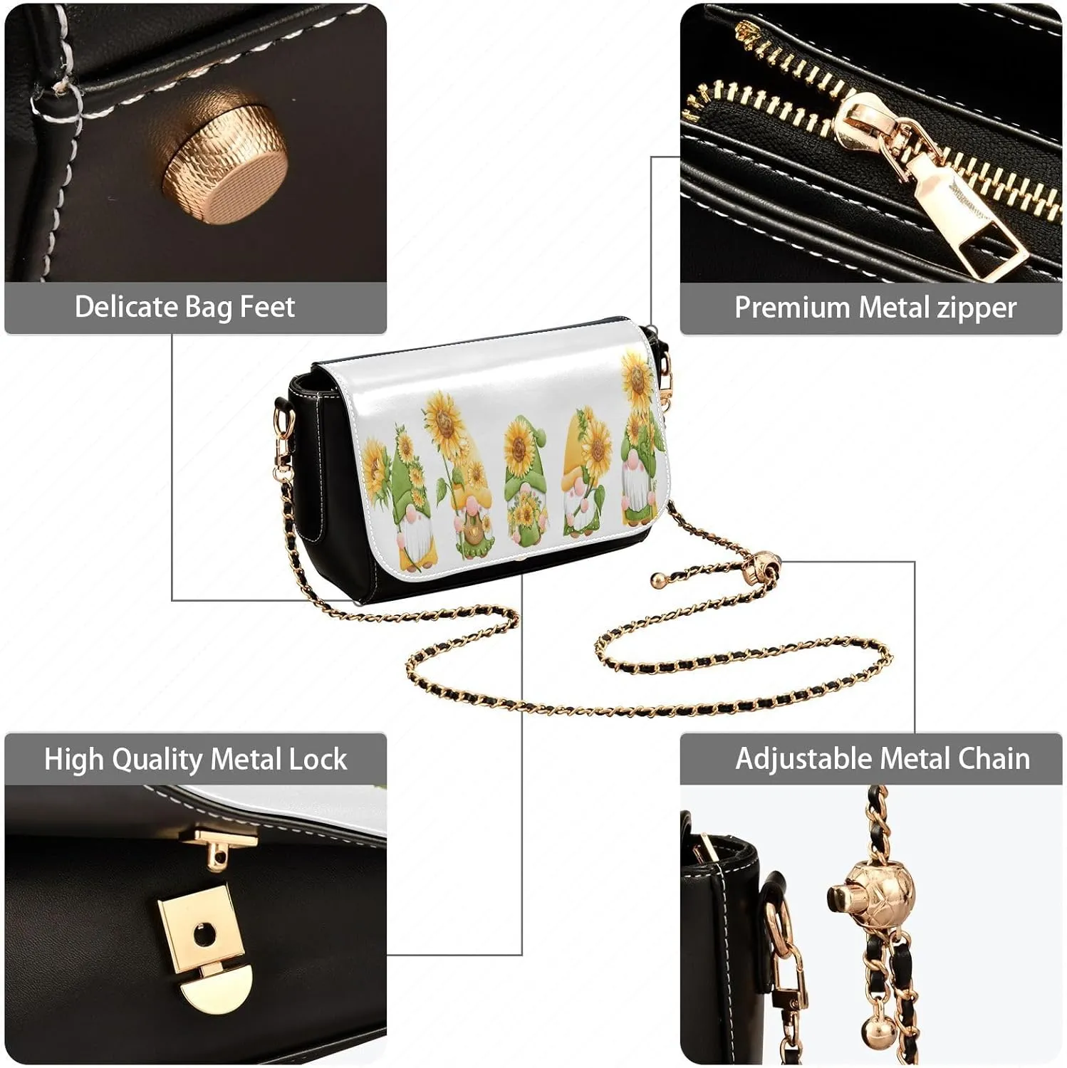 Crossbody Bags for Women Trendy Women's Black Shoulder Bag Small PU Leather Flap Cross Body Bag Handbags