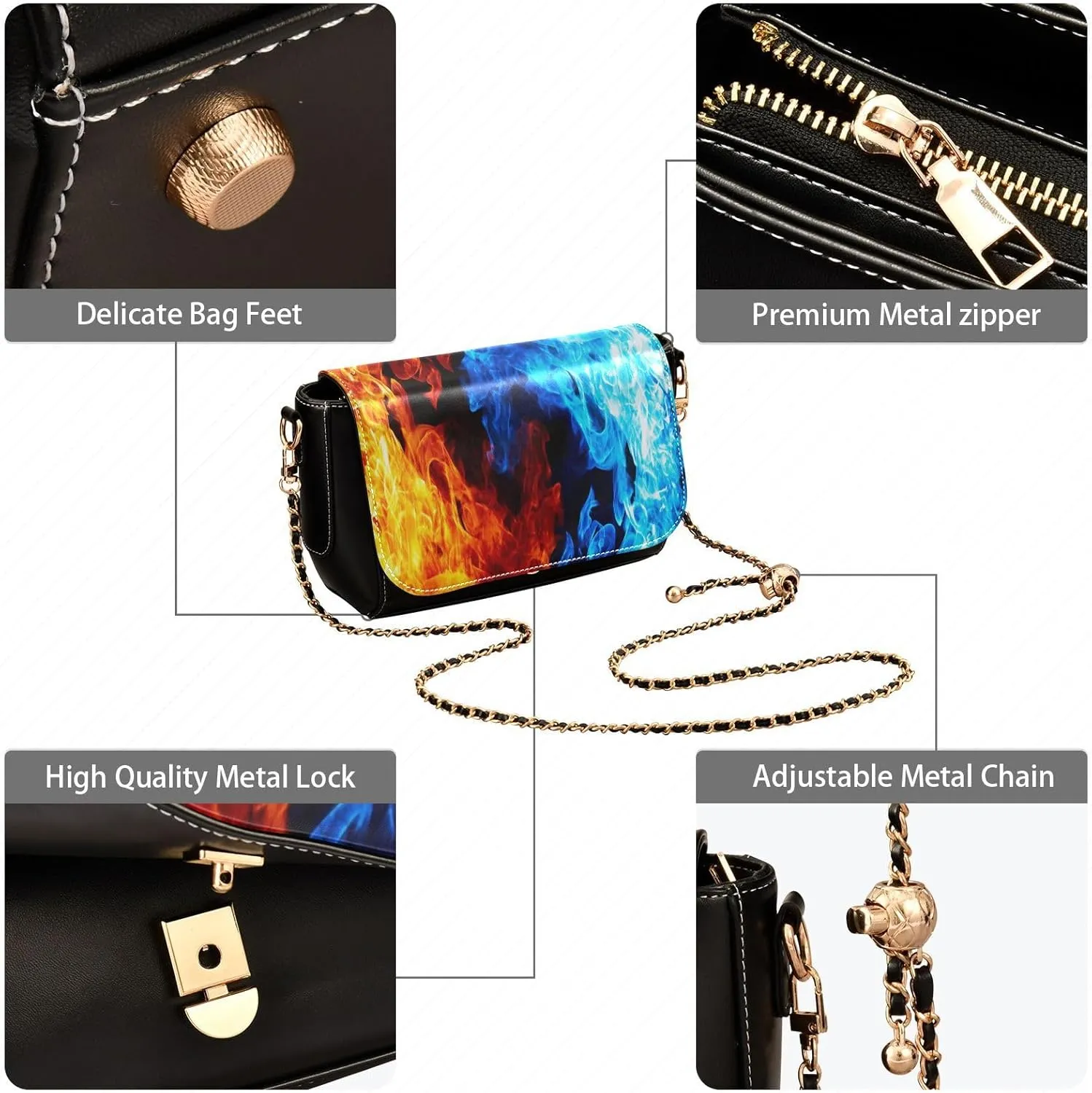 Crossbody Bags for Women Trendy Women's Black Shoulder Bag Small PU Leather Flap Cross Body Bag Handbags