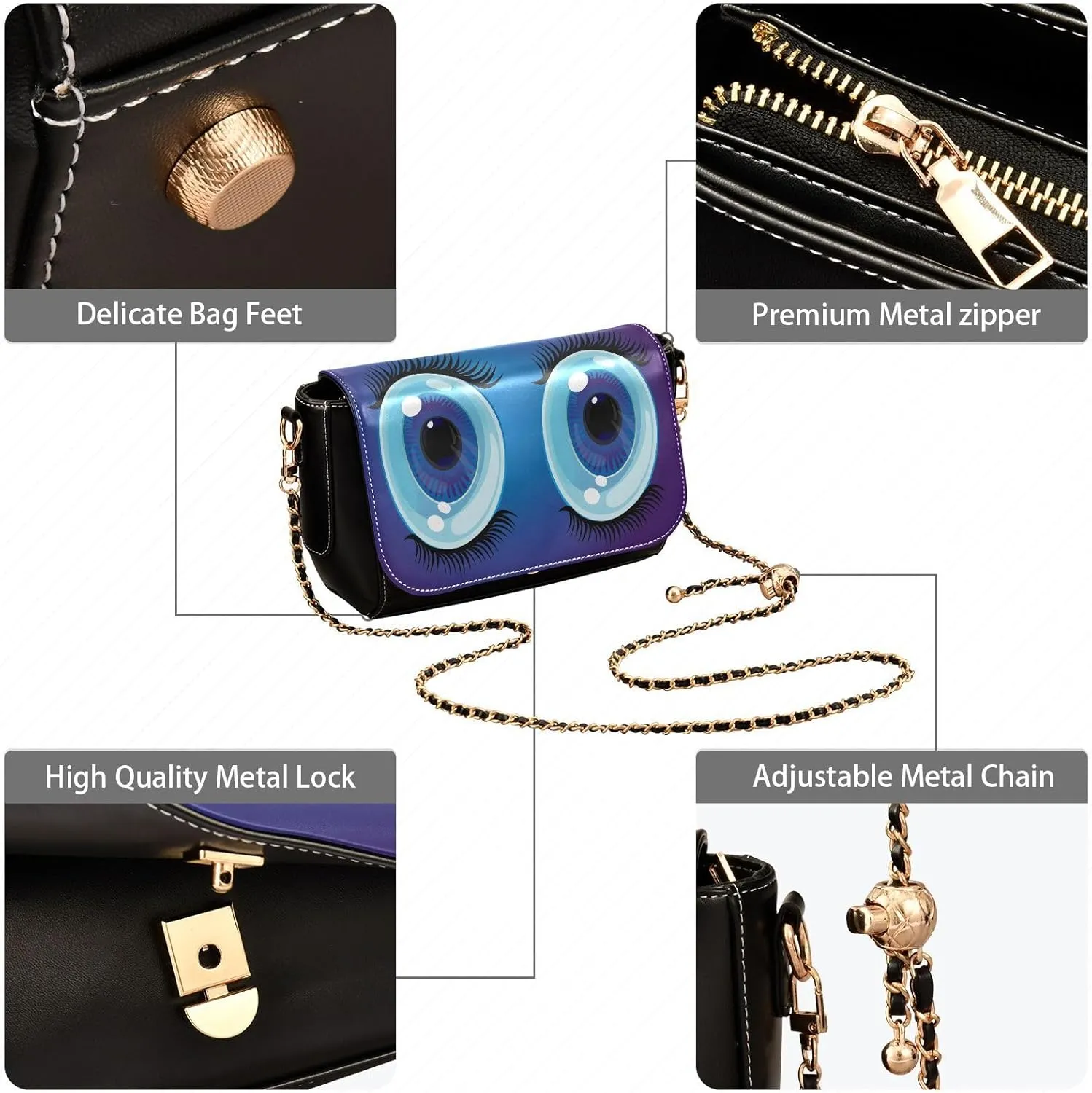 Crossbody Bags for Women Trendy Women's Black Shoulder Bag Small PU Leather Flap Cross Body Bag Handbags