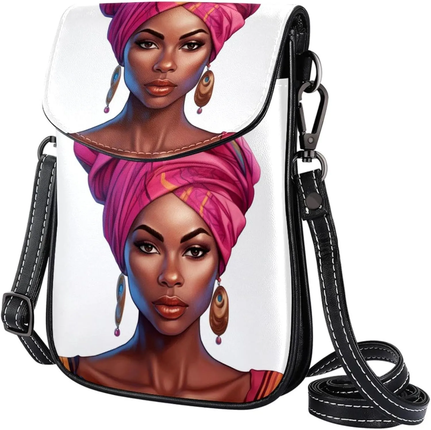 Crossbody Bags for Women,Crossbody Bag Men,Small Sling Bag,African American Women Ethnic Girl,Crossbody Purse