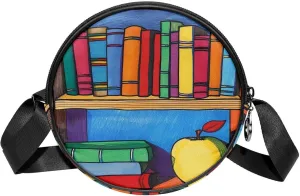 Crossbody Bags for Women,Crossbody Bag Men,Small Sling Bag,Cartoon Book Shelf,Crossbody Purse