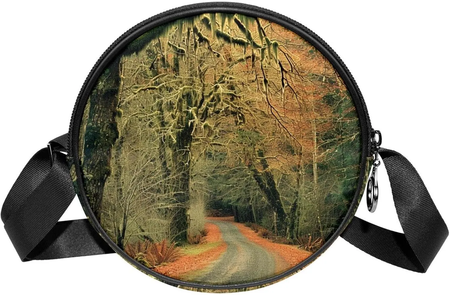 Crossbody Bags for Women,Crossbody Bag Men,Small Sling Bag,Scenic Road in Forest,Crossbody Purse